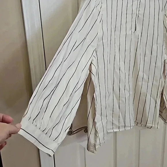 Old Navy Cream Striped Bohemian Plus Size Blouse XXL - Picture 4 of 7